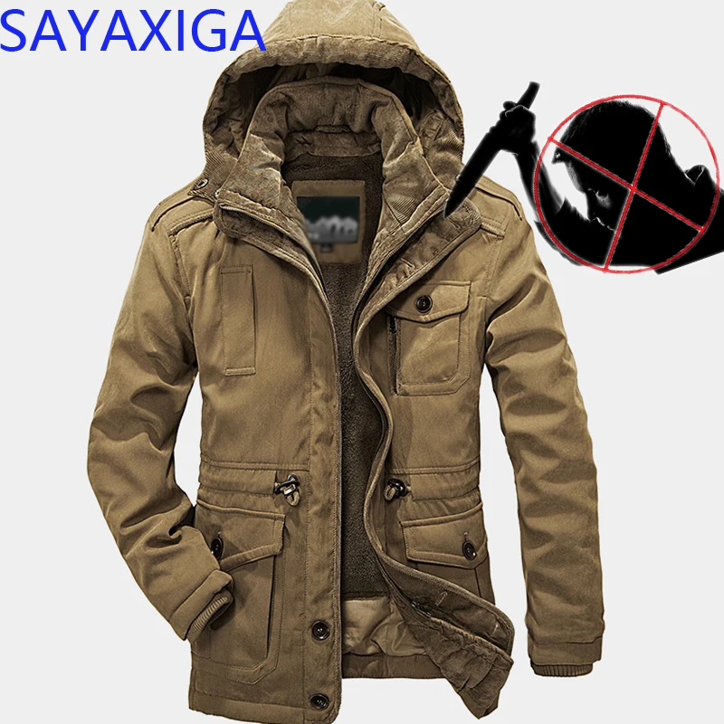 

Self Defense Security Anti-cut Men Fleece Jacket Coat Anti-Stab Stealth Defense Police Military outfit Tactics hooded outwear4XL