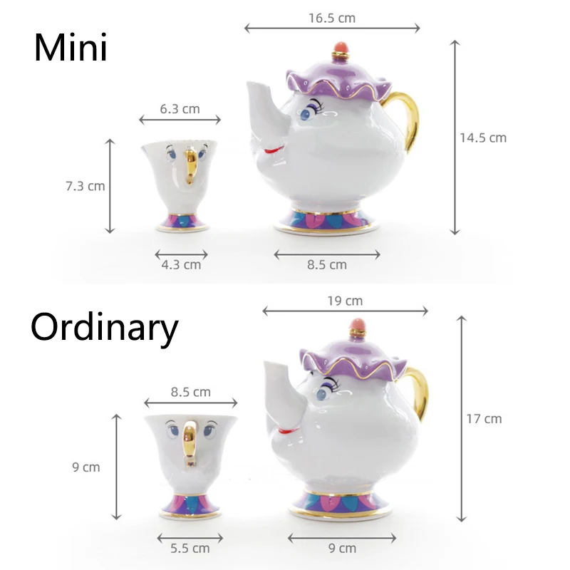 Чайный сервиз New Beauty And The Beast Mrs Potts набор чайных Горшков и чашек Bela E a Fera чайный