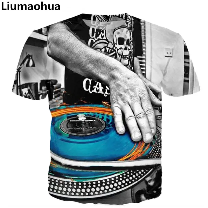 Liu Maohua 2018 хип хоп Nuova tecnologia Giradischi DJ Musica Audio Stampa 3D футболка estiva Да Донна пер