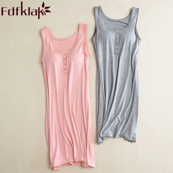 

Summer New Sleepwear Sexy Sleeveless Ladies Nightdress Cotton Women's Nightgown Sexy Night Gown Women Nightwear Black/White Q301