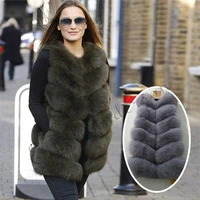 winter bigsale women real fox fur vest natural genuine leather fox fur long vest real fox fur gilets womens full pelt waistcoat