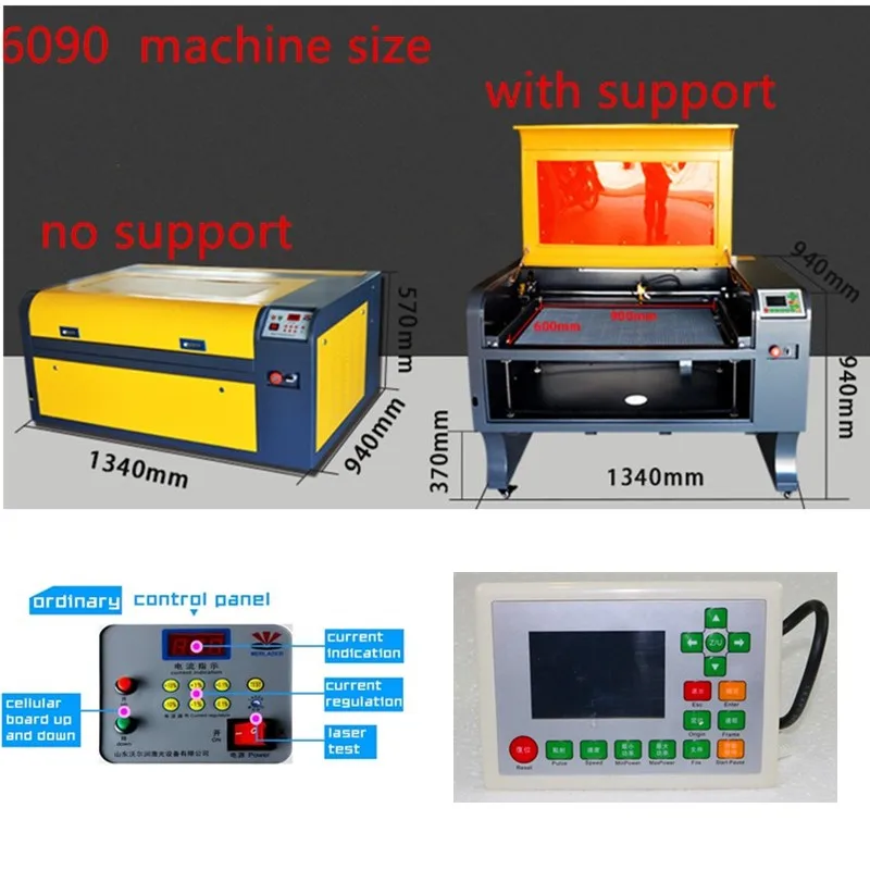 6090 RUIDA DSP Control 60w free shipping co2 laser engraver machine acrylic leather wood glass crystal engraving |