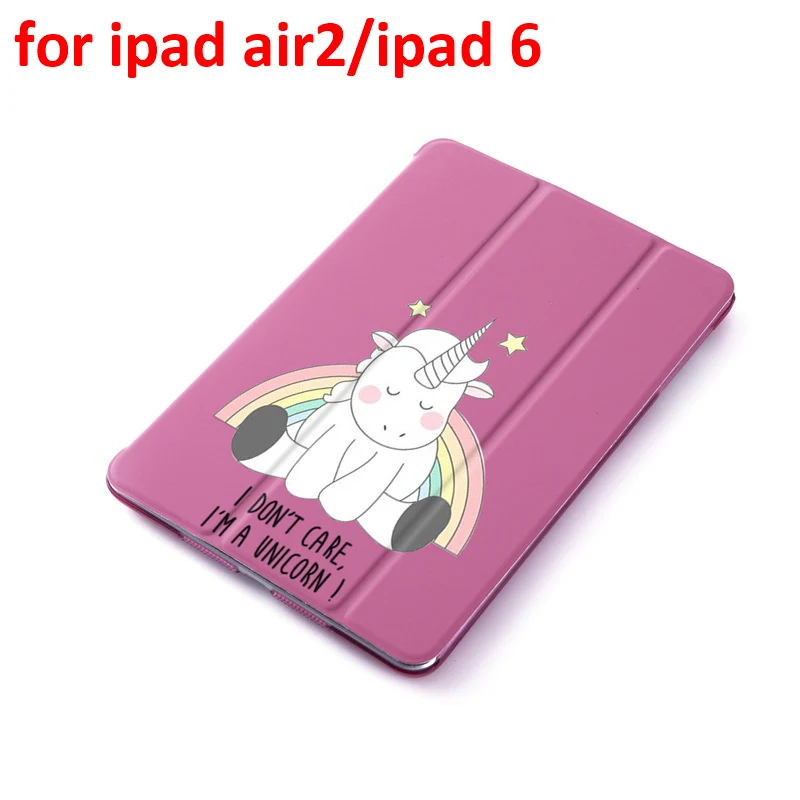Чехол с единорогом для ipad 9,7 дюймов ipad 2 3 4 5 6 из искусственной кожи Стенд кожаный чехол матовый чехол-накладка чехол для ipad Air 1 2 - Цвет: for ipad6 ipad air2