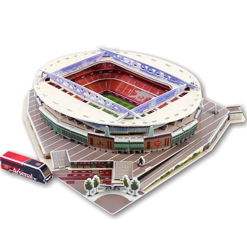 Have original box Классические модели паззлов Великобритания Эмирейтс Arsenal Club RU Competition футбольные игры стадионы DIY кирпичные игрушки масштабные наборы бумаги - Цвет: Have original box