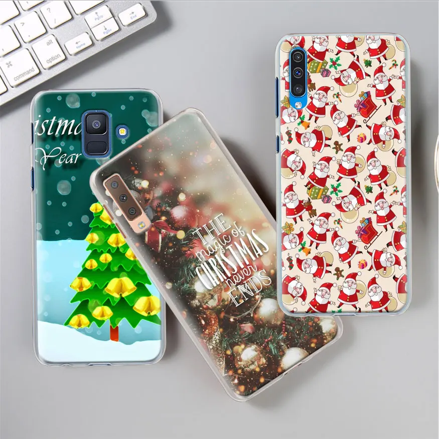 Счастливый новогоднее; рождественское Снежинка чехол КРЫШКА ДЛЯ samsung Galaxy A30 A40 A50 A70 A6 A8 плюс A7 A9 M30 чехол для телефона Coque