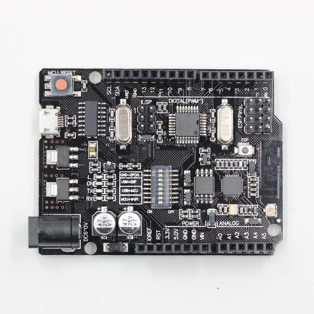 UNO + WiFi R3 ATmega328P ESP8266 (32 Мб памяти) USB-TTL CH340G. Совместимость с Arduino Uno NodeMCU WeMos |