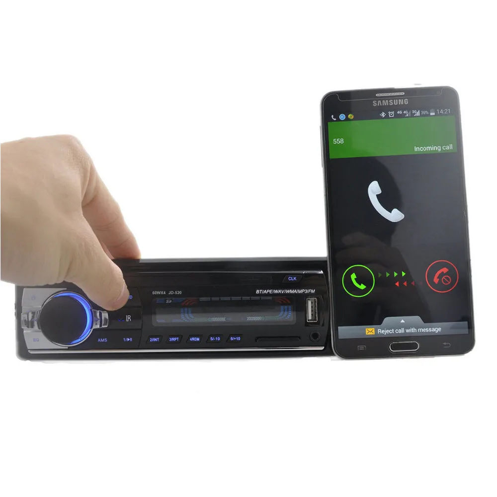 Автомагнитола 12 В Bluetooth V2.0 SD USB MP3 MMC WMA 1 Din FM Aux вход | Автомобили и мотоциклы