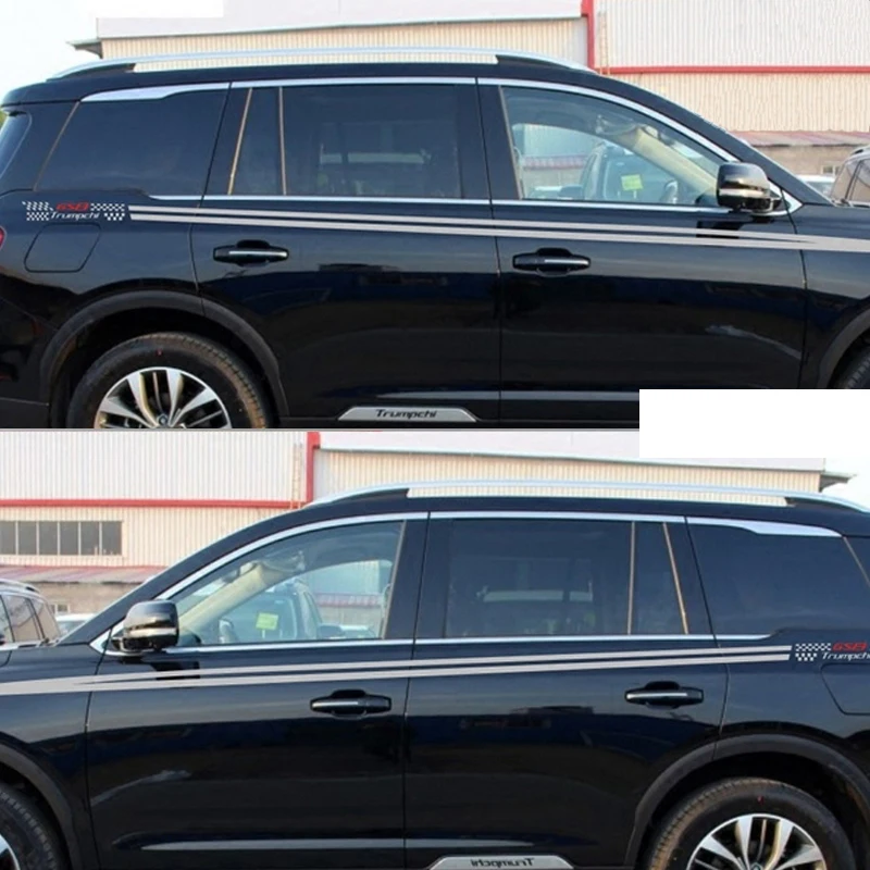 silver gray B Lsrtw2017 прозрачная Автомобильная дверная боковая защита от солнца водонепроницаемая отделка Цветок Наклейка для Trumpchi Gs8 - Название цвета: silver gray B
