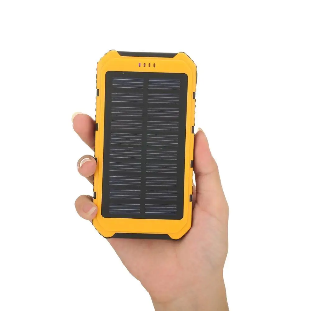 10000 mAh Солнечное Мощность банка 200 г Dual USB Портативный 18650 зарядное устройство для