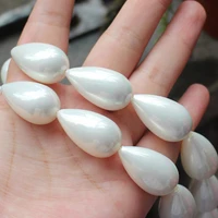 16x28mm white shell pearl water drop beads1538cm14pcs beads for diy jewelry making we provide mixed wholesale for all items