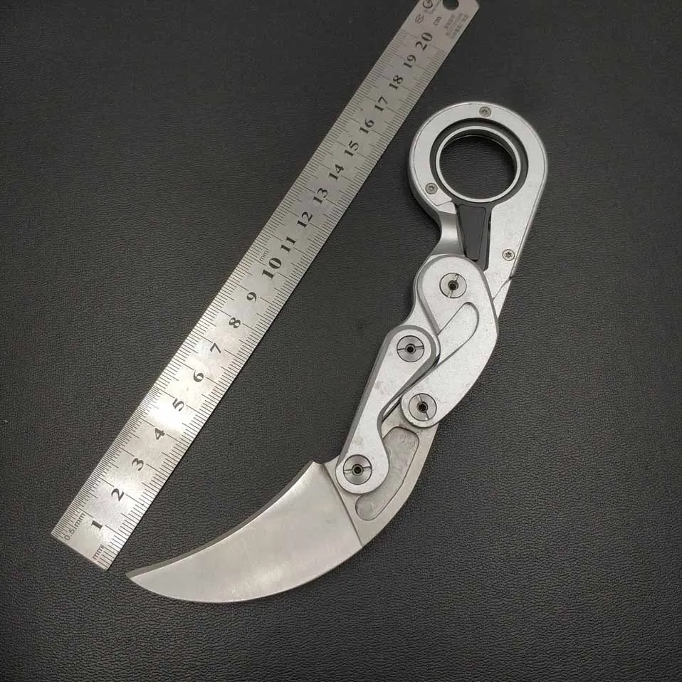 Large Silver Clip Swayboo механический складной нож Karambit CS GO коготь нож кольцо для выживания карманный портативный Зажим инструменты мини EDC Открытый инструмент - Цвет: Large Silver Clip