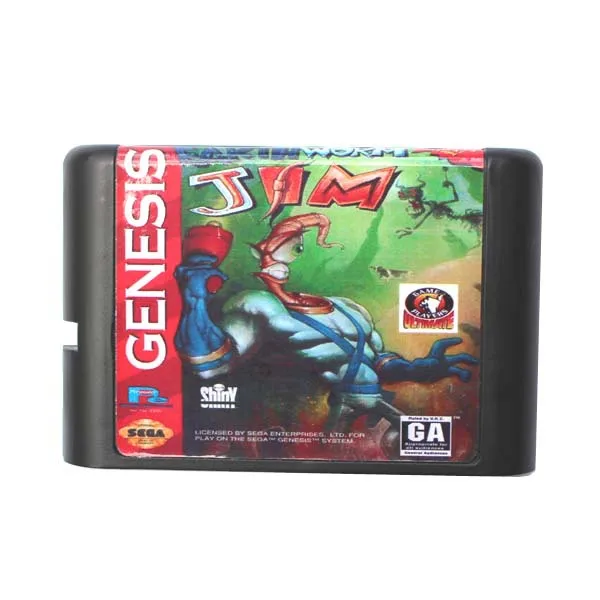 Карта для Sega Mega Drive Джим 16 бит MD|earth worm jim|16 bitmd game |