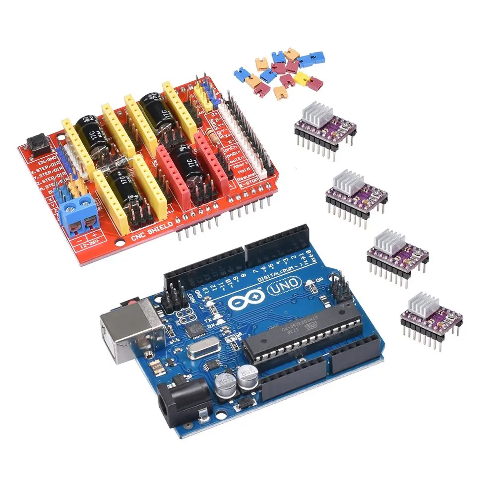 Плата расширения экрана ЧПУ V3.0 + плата UNO R3 USB 4 шт. A4988/DRV8825 Драйвер шагового