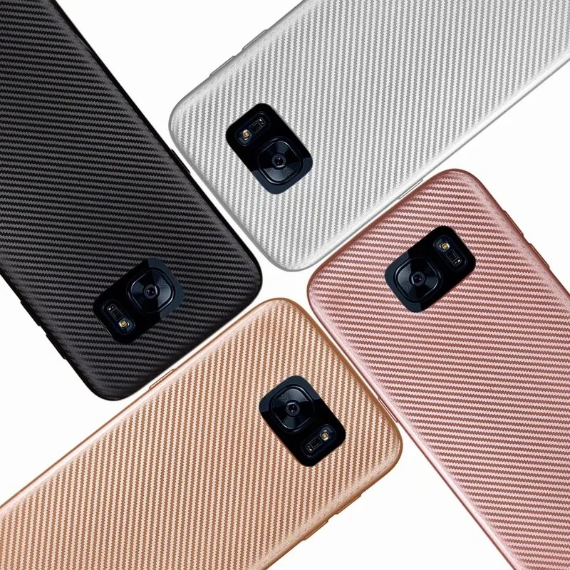 Ascromy ультра тонкий свет мягкий тпу углеродного волокна броня case cover для samsung galaxy s7
