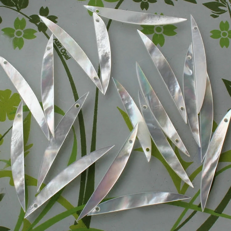 100pcs/lot 5x38mm Natural Long Moon Mother Pearl Shell for DIY Jewelry MOP Beads | Украшения и аксессуары