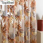 Topfinel тропические листья прозрачные шторы для гостиной, спальни с принтом декоративные шторы оконная Тюль обработки вуаль