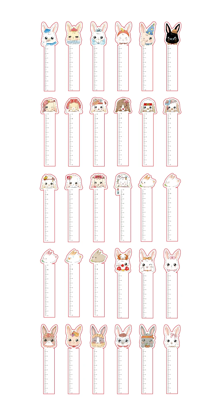 Г-н Бумага 30 шт./кор. Kawaii линейка с кроликом нерегулярные закладки для Новинка для чтения книг, создатель страница инструмент для написания Бумага закладки правителя