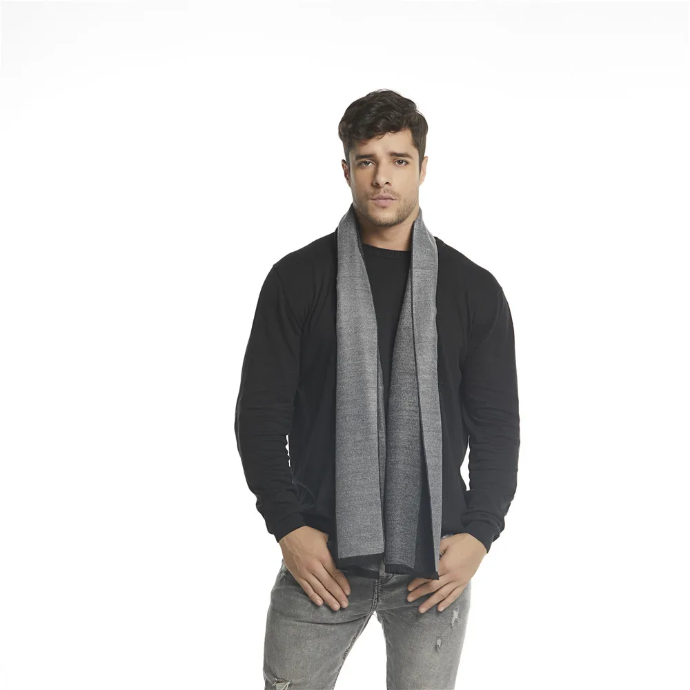 Jinjin.QC Men Scarf Winter Fashion Pashmina Cashmere Patchwork Shawls and Wraps Black Scarves Navy Bule Gray |