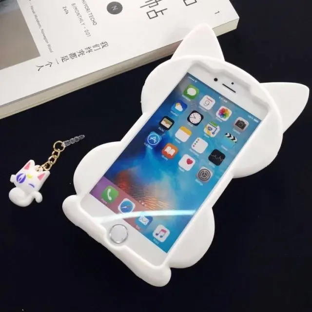 2016 Newest Cartoon Japan Sailor Moon cute Bow Knot Solid luna cat Silicon Capa Para case For iphone 6 6s plus free drop |
