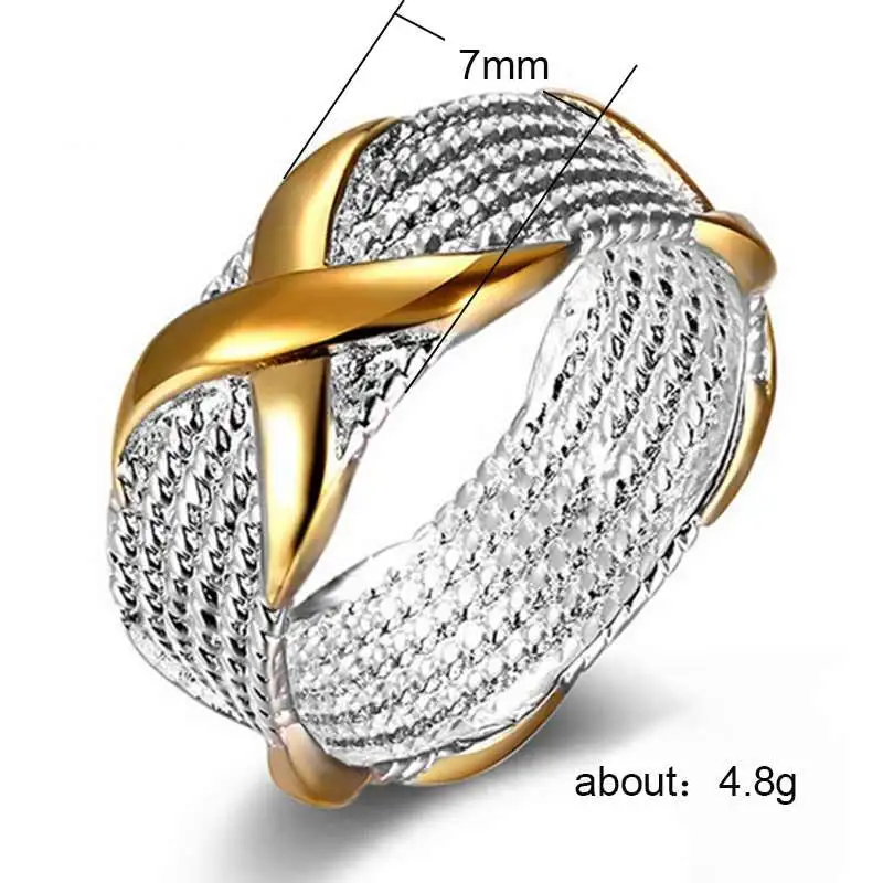 Серебряные кольца роскошные свадебные с надписью X Cross Infinity Stackable для женщин