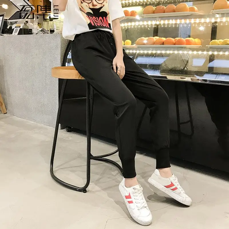 Черные повседневные штаны женские шаровары размера плюс Pantalon Femme Pantalones Mujer брюки