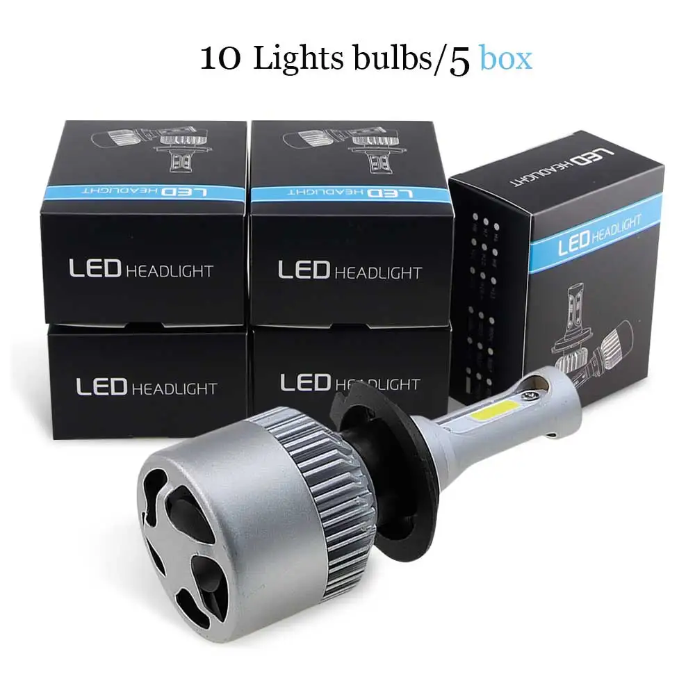 10 Light bulbs H7 светодиодный H4 H11 по технологии COB лампы для передних фар 9005 9006 12V H3 H1 H8 H9 9012 72W фары для 8000LM светодиодный лампы 8000K 6500K 4300k 3000K S2 - Испускаемый цвет: 10 Light bulbs