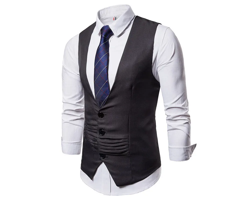 Yufeiyan повседневные жилеты для мужчин Slim Fit Мужской жилет белый для формальных и деловых встреч и торжеств жилет мужской Gilet Homme Chaleco - Цвет: Grey