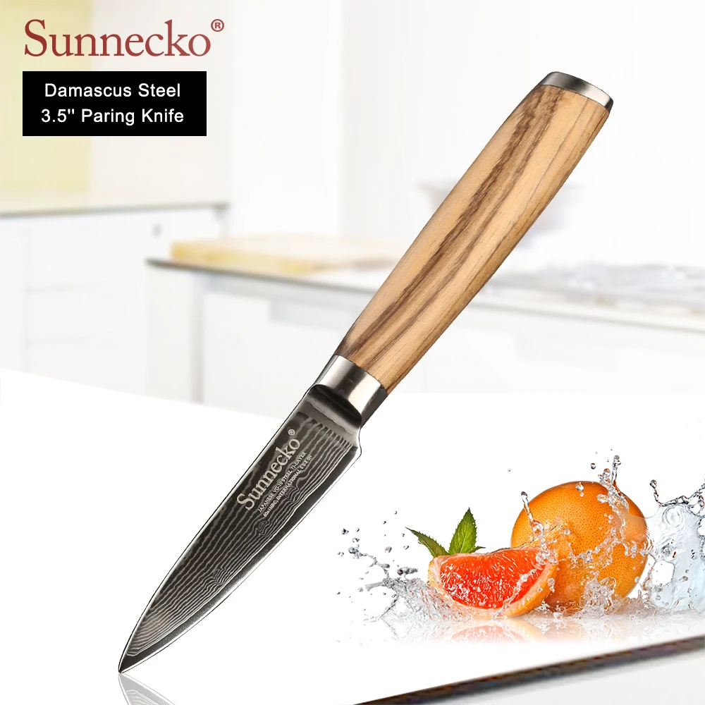 SUNNECKO 3 5 &quotдюймовый нож для очистки овощей дамасский японский VG10 стальной острый