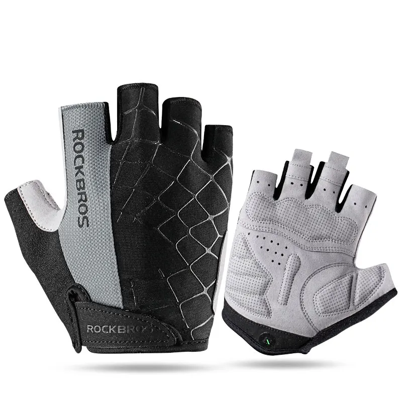 Spider 1 Grey ROCKBROS противоударные дышащие MTB дорожные велосипедные перчатки спортивные велосипедные перчатки для мужчин и женщин велосипедные перчатки с короткими пальцами - Цвет: Spider 1 Grey