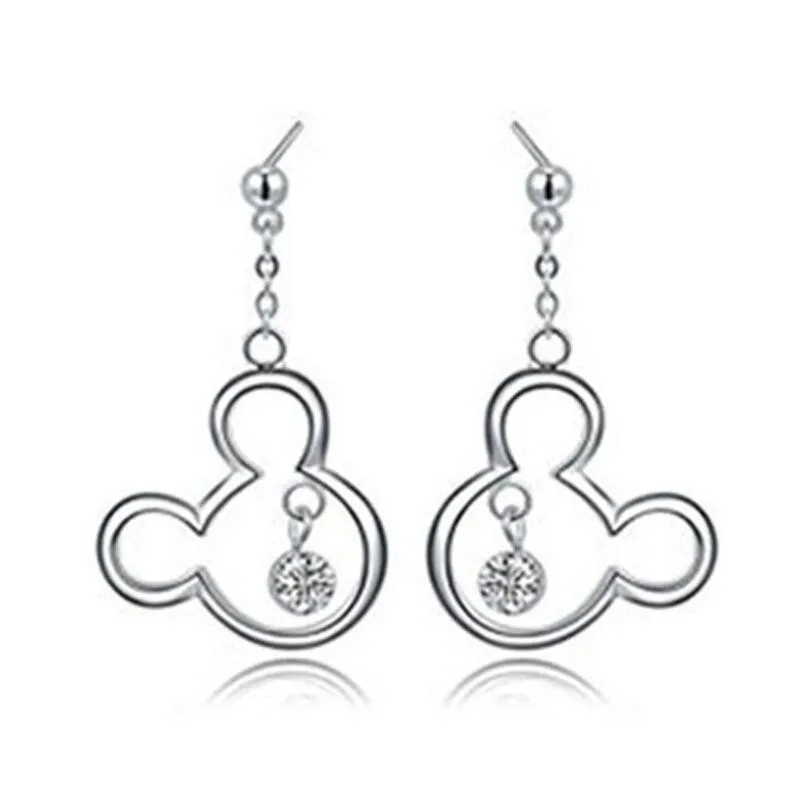 Steel Yiustar, серьги с Микки Маусом, крошечные серьги-гвоздики из нержавеющей стали для женщин, девочек, детей, полые необычные серьги с Микки, милые серьги-гвоздики Brinco - Окраска металла: Steel