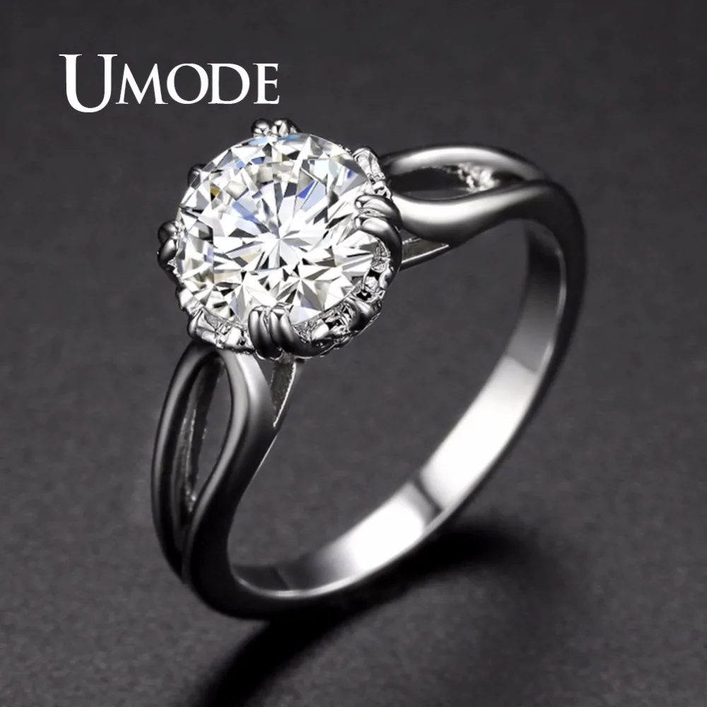 Современные обручальные кольца UMODE для женщин модные женские с кристаллами и