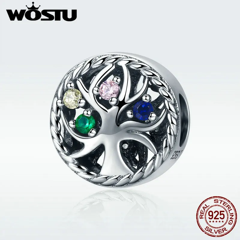 WOSTU новый дизайн Стерлинговое Серебро 925 пробы древо жизни бусины подходят к