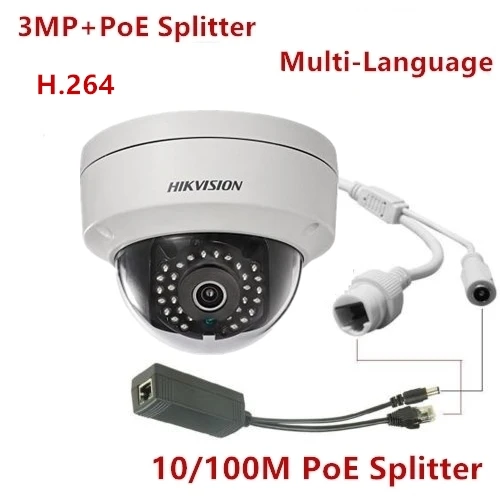 Hikvision оригинальная 3MP IR Фиксированная купольная сетевая камера H.264 DS 2CD3132FD I