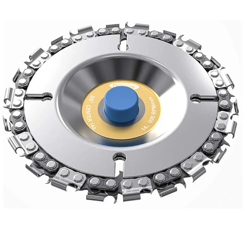 

4 inch Chain Angle Grinder Disc 5/8" Arbor Carbide Double Saw Teeth Anti-Kickback Wood Carving Cutting Wheel
