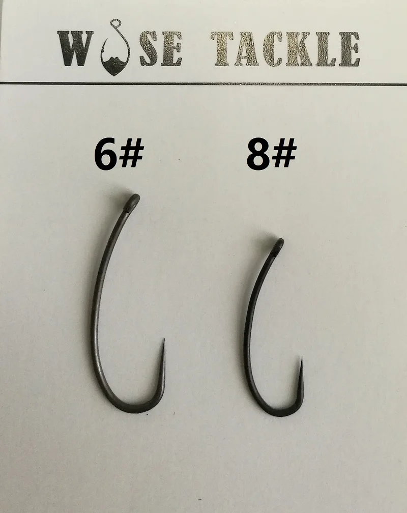 20 шт. wise Tackle Barbless матовый черный с тефлоновым покрытием крючки для карпа, отложной стиль различные размеры для ловли карпа