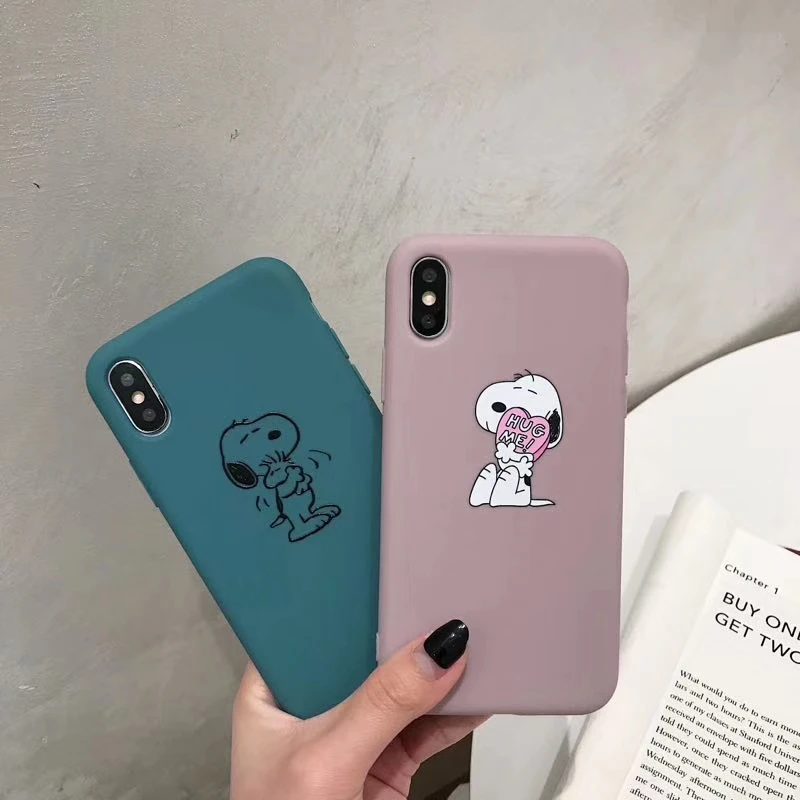 iPhone 6 6s 6Plus Phone Case for 7 8 Plus X XR XS Max Cute Cartoon Snoopy Soft TPU Drop Protection |