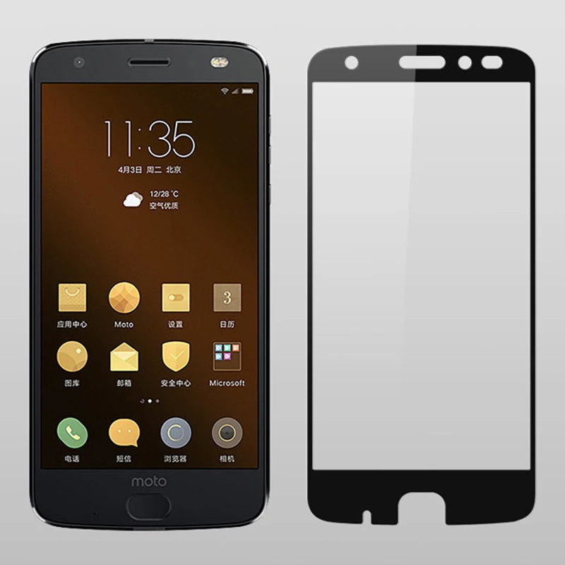 Закаленное стекло с полным покрытием для Motorola Moto Z2 Force Защитная пленка экрана