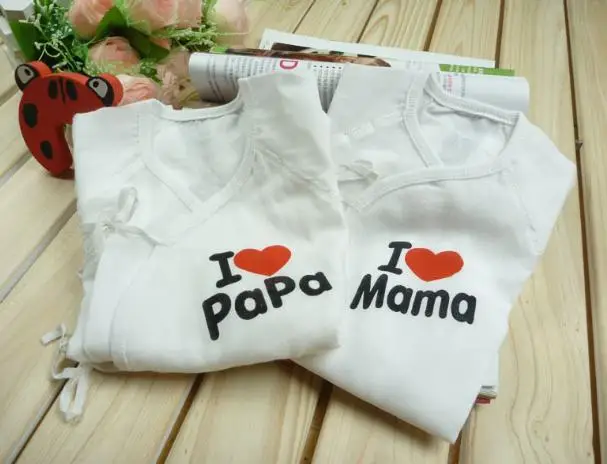 2 шт./Лот Рождественский подарок I love papa &amp mama дышащее свободное 100% хлопковое