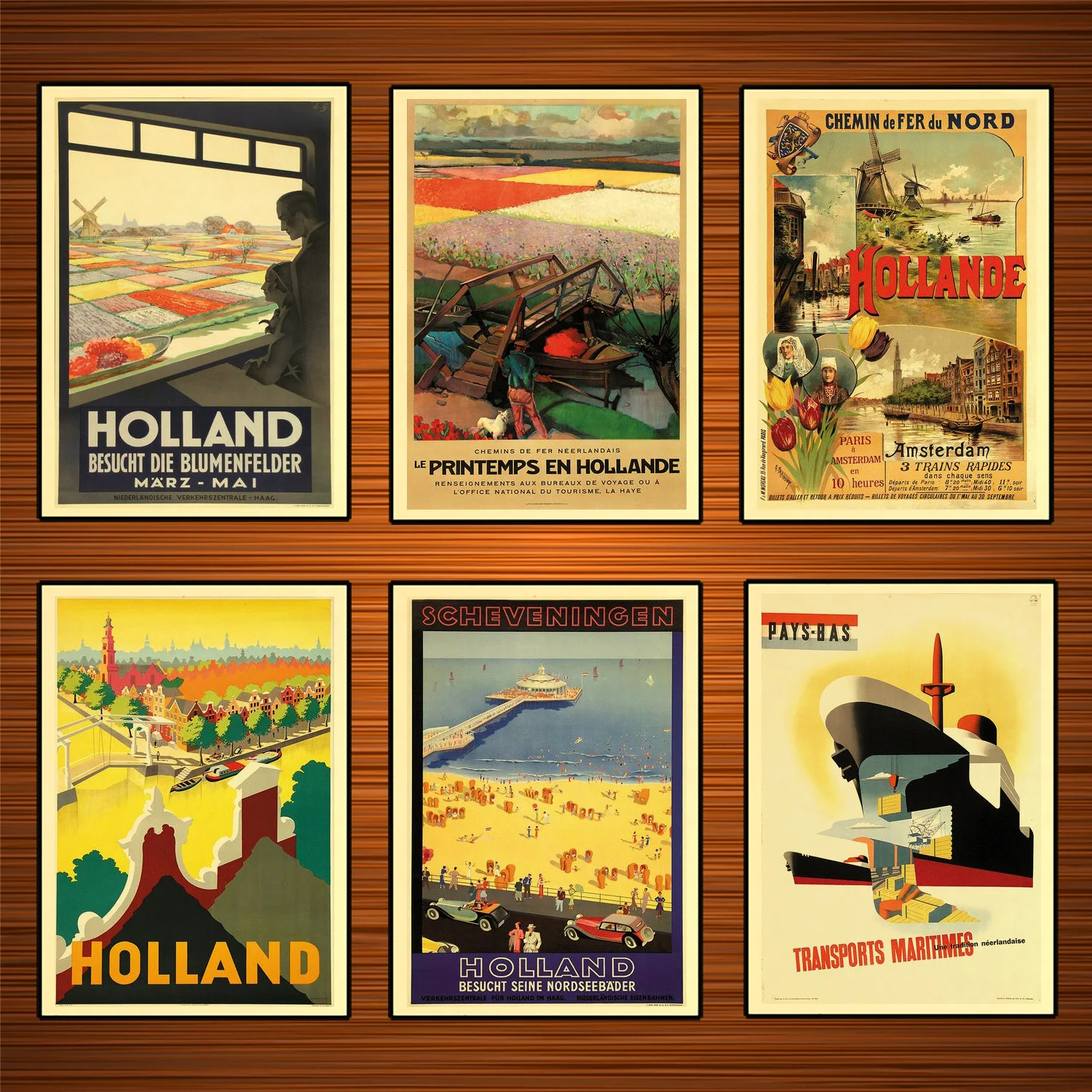 Постеры для путешествий из Нидерландов Голландии пляжа аквапарка классические