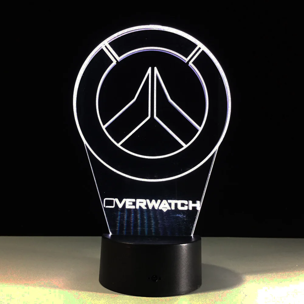 Новинка Overwatch OW 3D Светодиодная акриловая лампа светильник USB Настольная