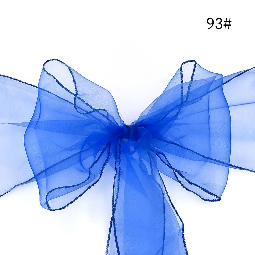 Chair Sash Bow 93 50 шт. 18 см* 275 см органза Свадебная лента на стул пояса платье с пышной фатиновой юбкой и бантом чехол для стула, стола бегунки для свадьбы или торжественного случая, украшенные вечерние украшения для самодельного изготовления - Цвет: Chair Sash Bow 93