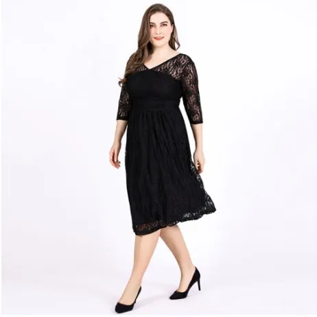6XL Plus Size Crochet Lace Dress 2019 New Summer Vintage Bodycon Women Sexy Backless Vestidos Robe Party FW43 | Женская одежда