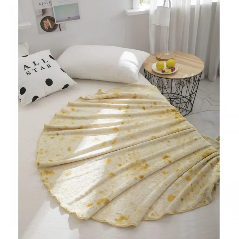 Фланелевое мягкое одеяло Tortilla мексиканское Burrito трикотажное круглое забавное