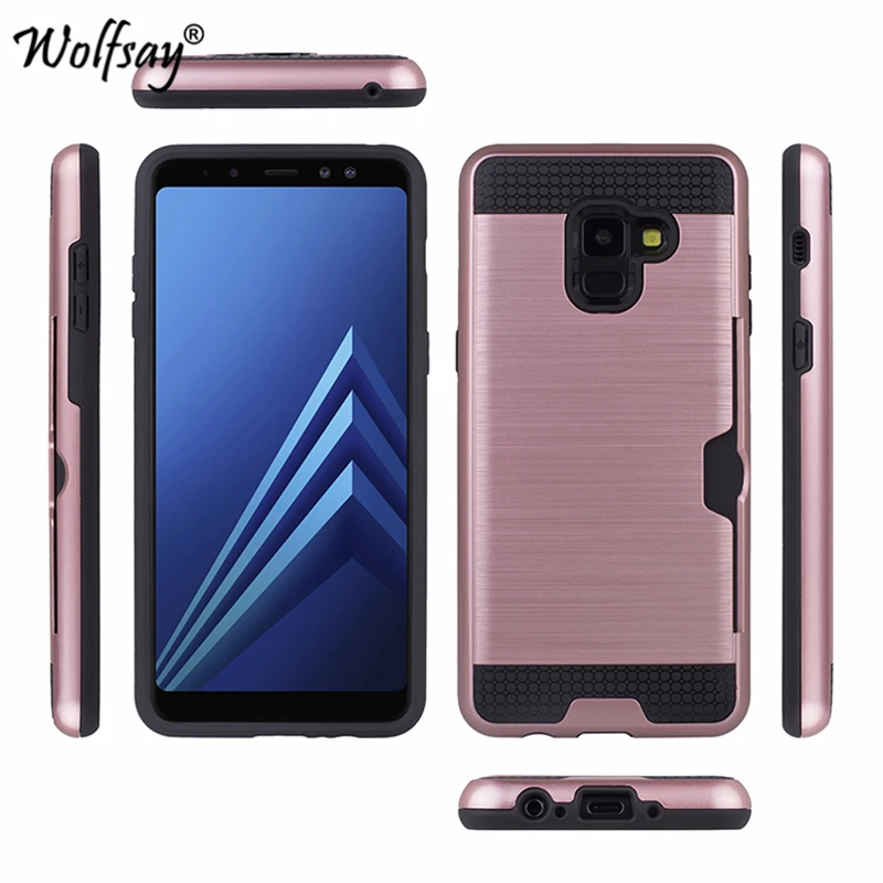 Чехол для кредитных карт Wolfsay чехол Samsung Galaxy A8 2018 гибридный защитный телефона A530 5 6