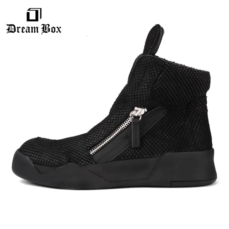 Men's Nubuck Leather Desert Martin High Casual Shoes Korean Thick Platform Tide | Обувь