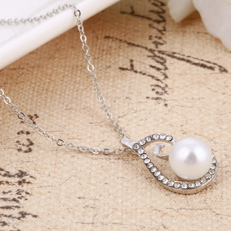 Женское колье с подвеской в виде капли воды|simulated pearl jewelry set|fashion setspearl set |