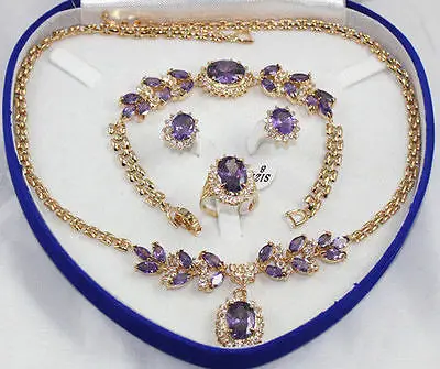 

00610 Beautiful Blue Stone Set Necklace Bracelet Earrings Ring