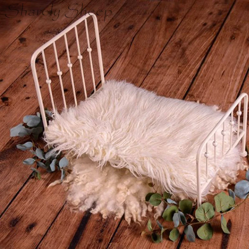 Newborn Photography Prop Vintage Iron White Bed Baby Boy Photo Shoot Studio Posing Rustic Crib Log Infant | Детская одежда и обувь