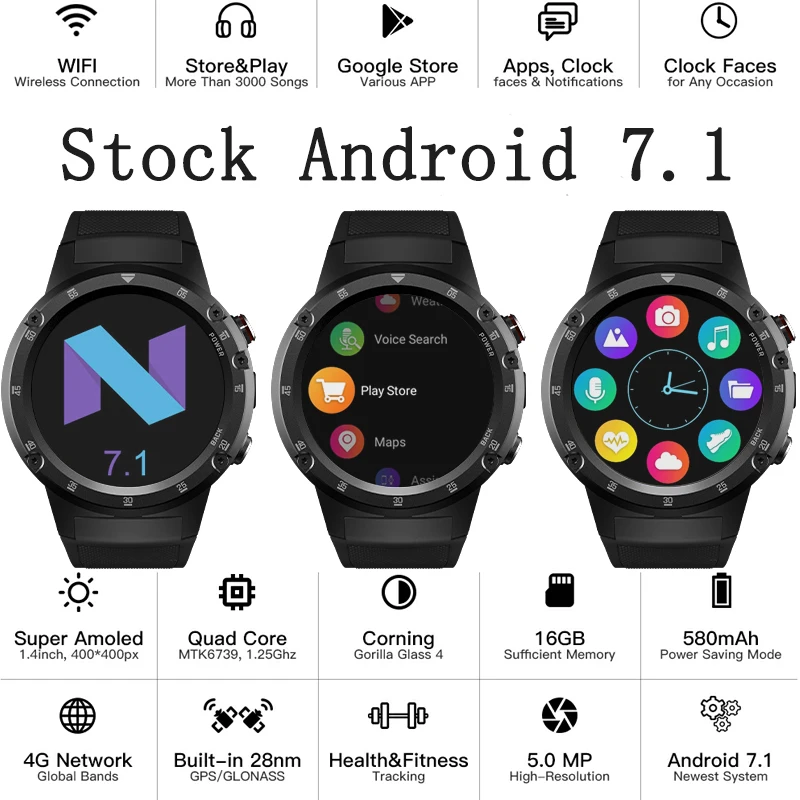 Zeblaze THOR 4 Plus 4G Global Band SmartWatch GPS/GLONASS android четырехъядерный процессор Автономная музыка