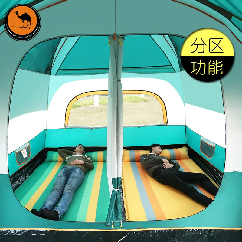 Preise Neue Version Ultra Doppel Schicht 5-8 Person Verwenden Einer Halle Zwei Schlafzimmer Outdoor Familie Party Camping Zelt